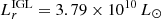 $ L_r^{\rm IGL}= 3.79 \times 10^{10}\,L_{\odot} $