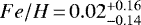 $Fe/H\,{=}\,0.02^{&#x002B; 0.16 }_{- 0.14 }$