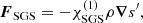 $$ \begin{aligned} \boldsymbol{F}_{\rm SGS} = - \chi _{\rm SGS}^{(1)} \rho \boldsymbol{\nabla } s^\prime , \end{aligned} $$