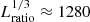 $ L_{\mathrm{ratio}}^{1/3} \approx 1280 $