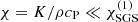 $ \chi=K/\rho c_{\mathrm{P}} \ll \chi_{\mathrm{SGS}}^{(1)} $