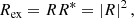 $$ \begin{aligned} {R_{\rm ex}}=R R^*=\left|R\right|^2, \end{aligned} $$