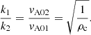 $$ \begin{aligned} \frac{k_1}{k_2}=\frac{{ v}_{\rm A02}}{{ v}_{\rm A01}}=\sqrt{\frac{1}{\rho _{\rm c}}}. \end{aligned} $$