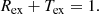 $$ \begin{aligned} {R_{\rm ex}}+{T_{\rm ex}}=1. \end{aligned} $$