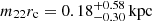 $ m_{22}r_{\mathrm{c}} = 0.18^{+0.58}_{-0.30}\,\mathrm{kpc} $