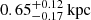 $ 0.65^{+0.12}_{-0.17}\,\mathrm{kpc} $