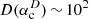 $ D(\alpha_\mathrm{c}^D)\,{\sim}\,10^2 $