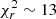 $ \chi^2_r \sim 13 $
