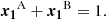 $$ \begin{aligned} \boldsymbol{x_1}^\mathrm{A} + \boldsymbol{x_1}^\mathrm{B} = 1. \end{aligned} $$