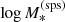 $ \log{M_{*}^{\mathrm{(sps)}}} $