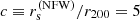 $ c \equiv r_{\mathrm{s}}^{(\mathrm{NFW})} / r_{200} = 5 $