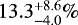 $13.3^{&#x002B;8.6}_{-4.0} \%$