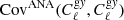 $ \mathrm{Cov}^{\mathrm{ANA}}(C^{\mathrm{g}\mathit{y}}_{\ell}, C^{\mathrm{g}\mathit{y}}_{\ell}) $
