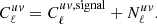 $$ \begin{aligned} C^{u{ v}}_{\ell } = C^{u{ v},\mathrm{signal}}_{\ell } + N^{u{ v}}_{\ell }. \end{aligned} $$