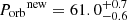 $ {P_{\text{orb}}}^{\mathrm{new}} =61.0^{+0.7}_{-0.6} $