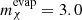 $ m_{\chi}^{\mathrm{evap}} = 3.0 $