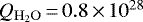 $Q_{\mathrm{H_2O}}\,{=}\,0.8\,{\times}\,10^{28}$