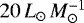 $20\,L_{\odot}\,M_{\odot}^{-1}$