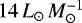 $14\,L_{\odot}\,M_{\odot}^{-1}$