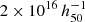 $ 2 \times 10^{16}\,h_{50}^{-1} $