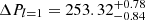 $ \Delta P_{l=1} = 253.32^{+0.78}_{-0.84} $