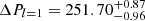 $ \Delta P_{l=1} = 251.70^{+0.87}_{-0.96} $