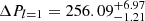 $ \Delta P_{l=1} = 256.09^{+6.97}_{-1.21} $
