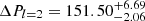 $ \Delta P_{l=2} = 151.50^{+6.69}_{-2.06} $