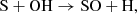 $$ \begin{aligned} \mathrm{S} + \mathrm{OH} \rightarrow \mathrm{SO} + \mathrm{H}, \end{aligned} $$