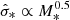 $ \hat{\sigma}_\ast \propto M_\ast^{0.5} $
