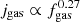 $ j_{\mathrm{gas}} \propto f_{\mathrm{gas}}^{0.27} $