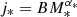 $ j_\ast = B M_{\ast}^{\alpha_{\ast}} $