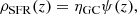 $$ \begin{aligned} \rho _{\rm SFR}(z) = \eta _{\rm GC}\psi (z), \end{aligned} $$