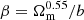 $ \beta= \Omega_{\mathrm{m}}^{0.55}/b $