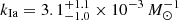 $ k_{\mathrm{Ia}} = 3.1^{+1.1}_{-1.0} \times 10^{-3} \, M_\odot^{-1} $