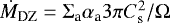 $\dot M_{\textrm{DZ}}=\Sigma_{\textrm{a}} \alpha_{\textrm{a}} 3 \pi C_{\textrm{s}}^2/\Omega$