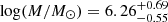 $ \log (M/M_\odot) = 6.26^{+0.69}_{-0.55} $