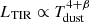 $ L_{\mathrm{TIR}}\propto T_{\mathrm{dust}}^{4+\beta} $