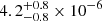 $ 4.2^{+0.8}_{-0.8}\times10^{-6} $