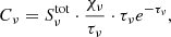 $$ \begin{aligned} C_\nu =S^\mathrm{tot}_\nu \cdot \frac{\chi _\nu }{\tau _\nu }\cdot \tau _\nu e^{-\tau _\nu }, \end{aligned} $$