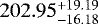 $202.95^{+19.19}_{-16.18}$