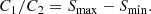 $$ \begin{aligned} C_1/C_2 = S_{\rm max} - S_{\rm min}. \end{aligned} $$