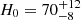 $ H_0=70^{+12}_{-8} $