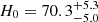 $ H_0=70.3^{+5.3}_{-5.0} $