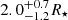 $ 2.0^{+0.7}_{-1.2} R_\star $