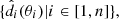 $ \{\hat{d}_i(\theta_i)|i\in [1,n]\}, $