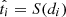 $ \hat{t_i}=S(d_i) $