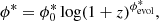$$ \begin{aligned} \phi ^*&= \phi _0^* \log (1+z)^{\phi _\text{evol}^*} ,\end{aligned} $$