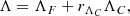 $$ \begin{aligned} \Lambda =\Lambda _F+r_{\Lambda _C}\Lambda _C ,\end{aligned} $$