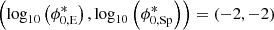 $ \left(\log_{10}\left(\phi_{0,\text{E}}^*\right),\log_{10}\left(\phi_{0,\text{Sp}}^*\right)\right) = (-2,-2) $